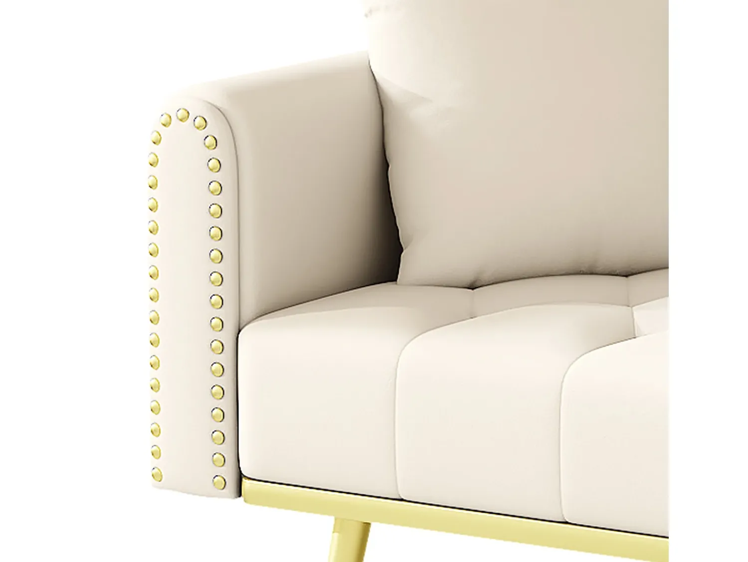 Sofá|Hauss Spole Sofá-cama convertível de 2 lugares - Suporte para copos, 2 apoios lombares e bolsos laterais - Veludo Bege