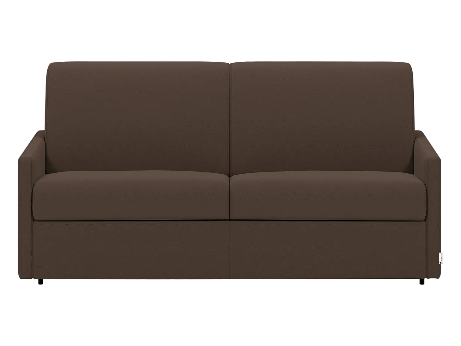 Clearance Vente-unique Sofá-cama convertível exprés em tecido marrom com assento de memória de forma 160 cm colchão 14 cm CALIFE Castanho