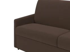 Clearance Vente-unique Sofá-cama convertível exprés em tecido marrom com assento de memória de forma 160 cm colchão 14 cm CALIFE Castanho