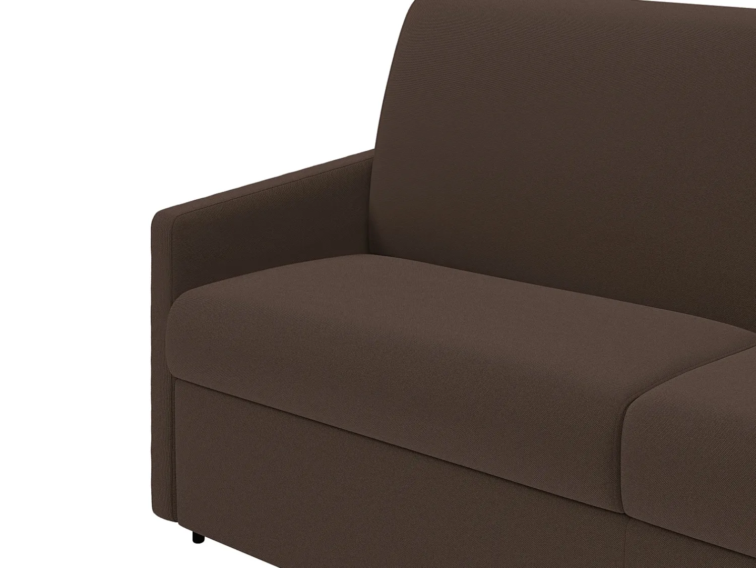 Clearance Vente-unique Sofá-cama convertível exprés em tecido marrom com assento de memória de forma 160 cm colchão 14 cm CALIFE Castanho