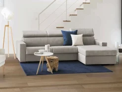 Talamo Italia Sofá-cama Daaen, Sofá de canto, 100% Fabricado na Itália, Sofá com abertura giratória, com penínula de armazenamento direita, com braço fino, Cm 260x95h85, Taupe^ Sofá