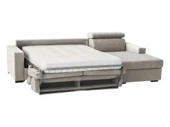 Talamo Italia Sofá-cama Daaen, Sofá de canto, 100% Fabricado na Itália, Sofá com abertura giratória, com penínula de armazenamento direita, com braço fino, Cm 260x95h85, Taupe^ Sofá