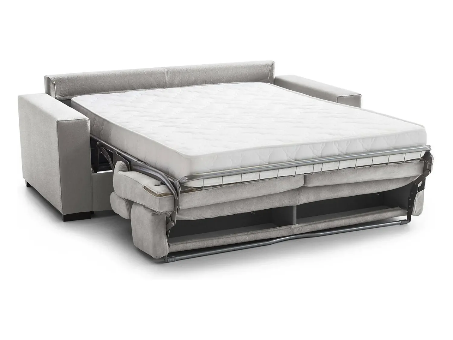 Hot Talamo Italia Sofá-cama Daame, ofá de 2 lugare, 100% Fabricado na Itália, Sofá da ala com abertura giratória, com apoio de cabeça ajutávei â€<â€<e braço fino, 160x95h85 cm, Cinza Cinzento
