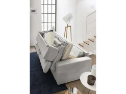 Hot Talamo Italia Sofá-cama Daame, ofá de 2 lugare, 100% Fabricado na Itália, Sofá da ala com abertura giratória, com apoio de cabeça ajutávei â€<â€<e braço fino, 160x95h85 cm, Cinza Cinzento