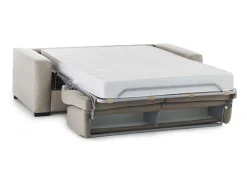 Sofá*Talamo Italia Sofá-cama Dabagn, Sofá grande de 2 lugare, 100% Fabricado na Itália, Sofá da ala com abertura giratória, em tecido acolchoado, com braço padrão, Cm 200x95h90, Taupe Cinzento