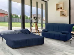 Talamo Italia Sofá-cama Dabald, ofá de 2 lugare, 100% Fabricado na Itália, Sofá da ala com abertura para carrinho, em tecido acolchoado, com almofada incluída, 125x90h85 cm,^ Sofá