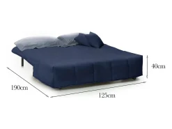 Talamo Italia Sofá-cama Dabald, ofá de 2 lugare, 100% Fabricado na Itália, Sofá da ala com abertura para carrinho, em tecido acolchoado, com almofada incluída, 125x90h85 cm,^ Sofá