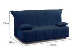 Talamo Italia Sofá-cama Dabald, ofá de 2 lugare, 100% Fabricado na Itália, Sofá da ala com abertura para carrinho, em tecido acolchoado, com almofada incluída, 125x90h85 cm,^ Sofá