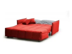 Sofá|Talamo Italia Sofá-cama Dabali, ofá de 2 lugare, 100% Fabricado na Itália, Sofá da ala com abertura para carrinho, em tecido acolchoado, com braço padrão, 150x90h85 cm, Vermelho