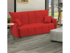 Sofá|Talamo Italia Sofá-cama Dabali, ofá de 2 lugare, 100% Fabricado na Itália, Sofá da ala com abertura para carrinho, em tecido acolchoado, com braço padrão, 150x90h85 cm, Vermelho