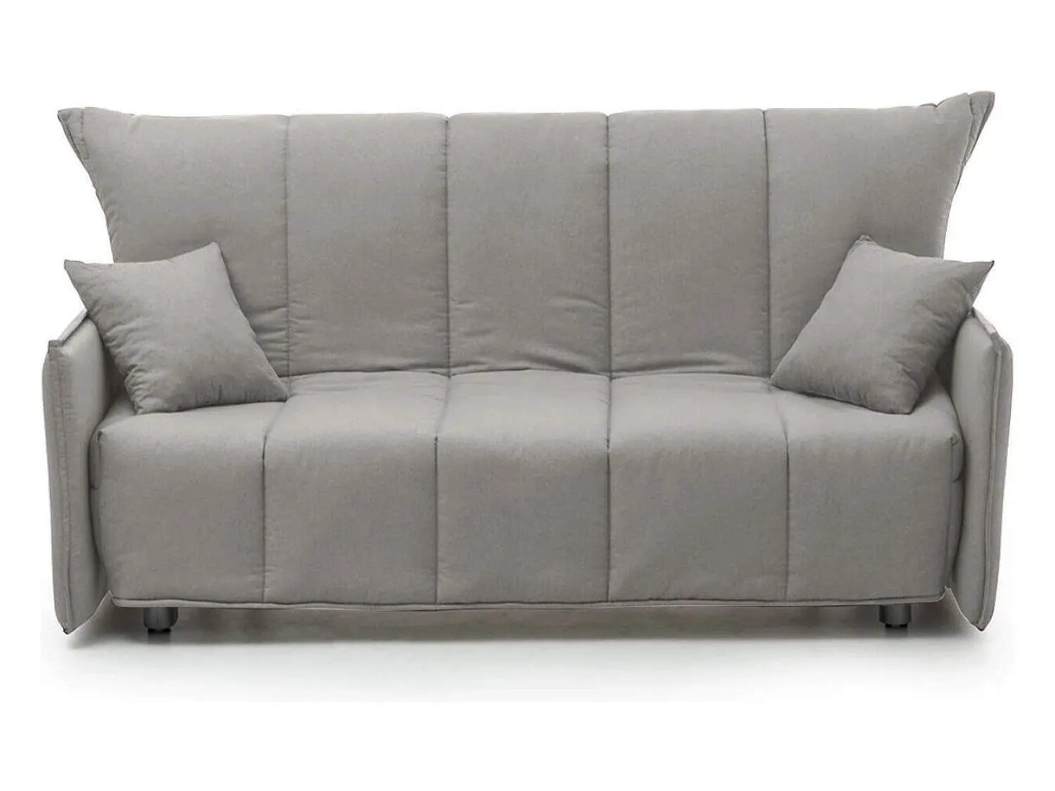 Talamo Italia Sofá-cama Dabali, sofá de 2 lugares, 100% Fabricado na Itália, Sofá da sala com abertura para carrinho, em tecido acolchoado, com braços padrão, 150x90h85 cm, Cinza^ Sofá