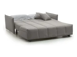 Talamo Italia Sofá-cama Dabali, sofá de 2 lugares, 100% Fabricado na Itália, Sofá da sala com abertura para carrinho, em tecido acolchoado, com braços padrão, 150x90h85 cm, Cinza^ Sofá