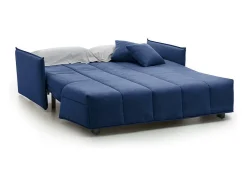 Sofá|Talamo Italia Sofá-cama Dabali, sofá de 2 lugares, 100% Fabricado na Itália, Sofá da sala com abertura para carrinho, em tecido acolchoado, com braços padrão, 150x90h85 cm, Azul