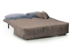 Sofá*Talamo Italia Sofá-cama Dabam, ofá de 3 lugare, 100% Fabricado na Itália, Sofá da ala com abertura para carrinho, em tecido acolchoado, com almofada incluída, 165x90h85 cm, Taupe Cinzento