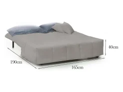 Best Talamo Italia Sofá-cama Dabam, ofá de 3 lugare, 100% Fabricado na Itália, Sofá da ala com abertura para carrinho, em tecido acolchoado, com almofada incluída, 165x90h85 cm, Cinza Cinzento