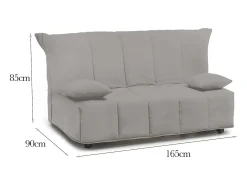 Best Talamo Italia Sofá-cama Dabam, ofá de 3 lugare, 100% Fabricado na Itália, Sofá da ala com abertura para carrinho, em tecido acolchoado, com almofada incluída, 165x90h85 cm, Cinza Cinzento