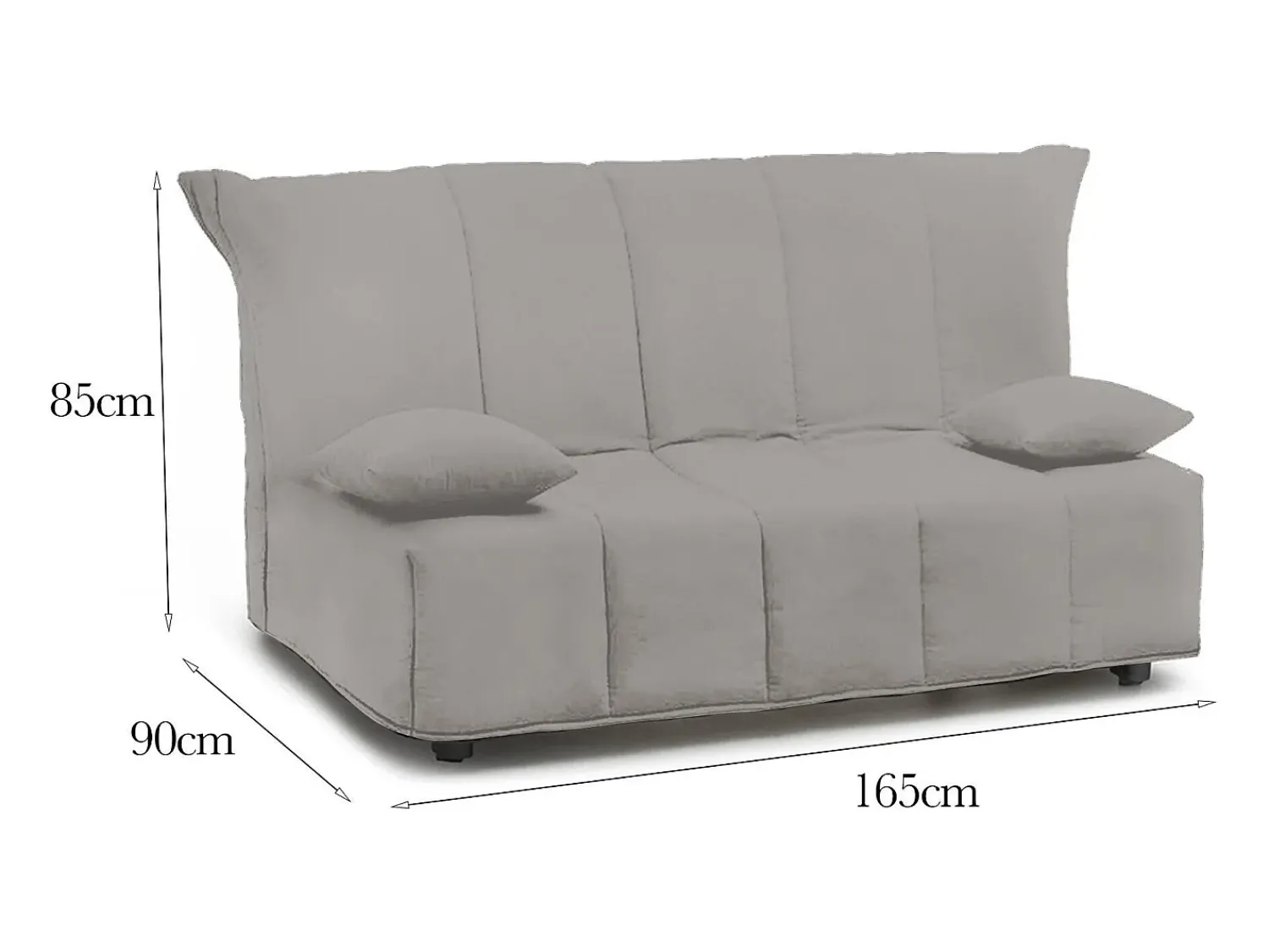 Best Talamo Italia Sofá-cama Dabam, ofá de 3 lugare, 100% Fabricado na Itália, Sofá da ala com abertura para carrinho, em tecido acolchoado, com almofada incluída, 165x90h85 cm, Cinza Cinzento