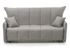 Discount Talamo Italia Sofá-cama Dabarc, sofá de 3 lugares, 100% Fabricado na Itália, Sofá da sala com abertura para carrinho, em tecido acolchoado, com braços padrão, 190x90h85 cm, Cinza Cinzento
