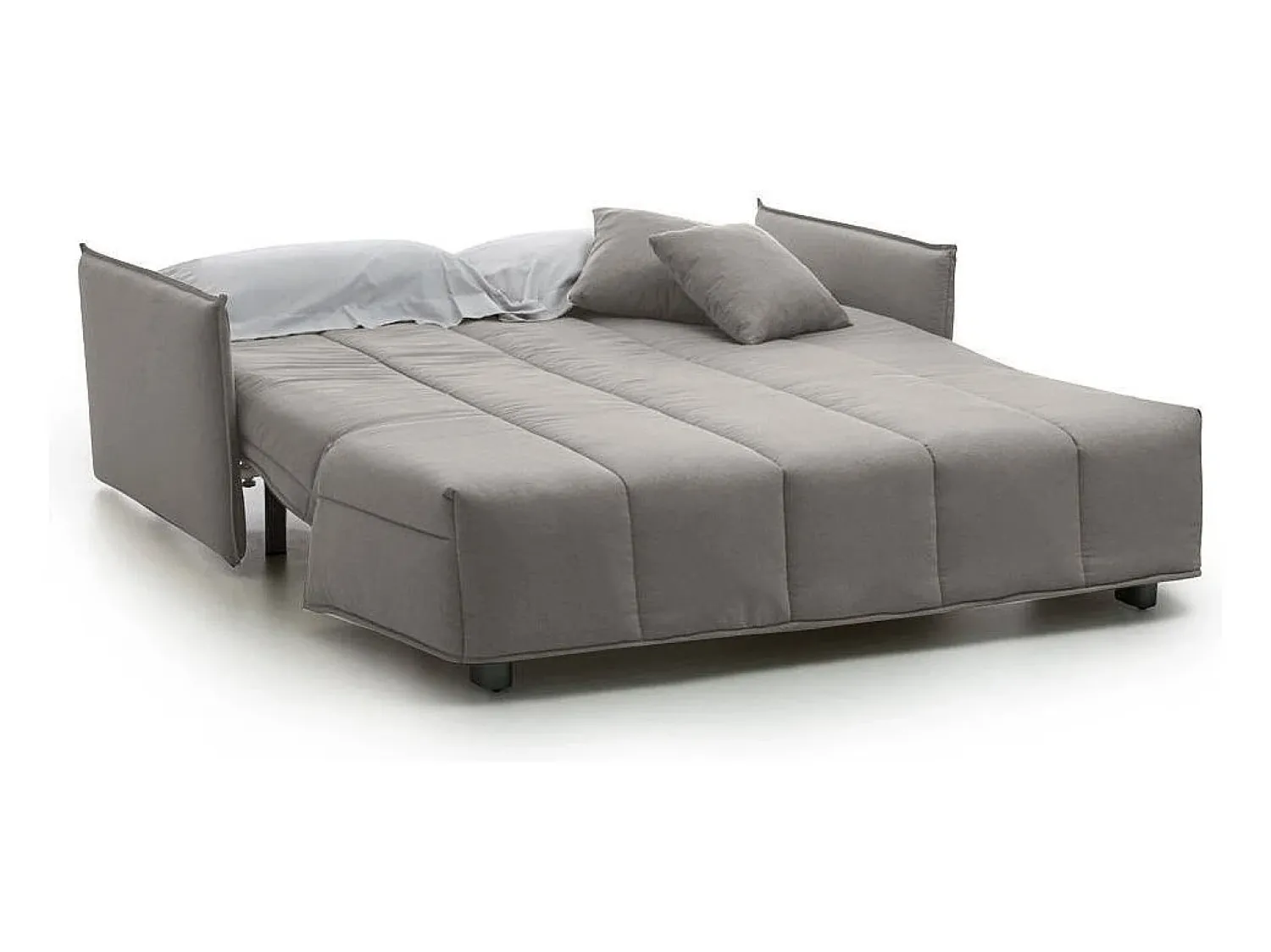 Discount Talamo Italia Sofá-cama Dabarc, sofá de 3 lugares, 100% Fabricado na Itália, Sofá da sala com abertura para carrinho, em tecido acolchoado, com braços padrão, 190x90h85 cm, Cinza Cinzento