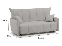 Sofá*Talamo Italia Sofá-cama Dabarc, sofá de 3 lugares, 100% Fabricado na Itália, Sofá da sala com abertura para carrinho, em tecido acolchoado, com braços padrão, 190x90h85 cm, Bege