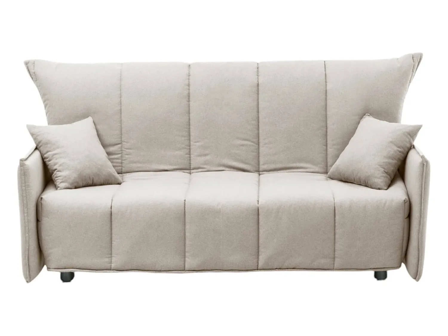 Sofá*Talamo Italia Sofá-cama Dabarc, sofá de 3 lugares, 100% Fabricado na Itália, Sofá da sala com abertura para carrinho, em tecido acolchoado, com braços padrão, 190x90h85 cm, Bege