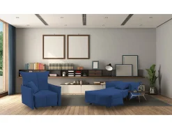 Talamo Italia Sofá-cama Dabari, Sofá individual, 100% Fabricado na Itália, Poltrona de ala com abertura para carrinho, em tecido acolchoado, com braço padrão, 110x90h85 cm,^ Poltrona