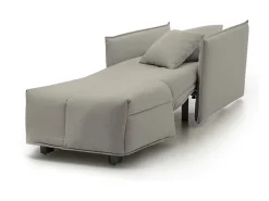Poltrona|Talamo Italia Sofá-cama Dabari, Sofá individual, 100% Fabricado na Itália, Poltrona de ala com abertura para carrinho, em tecido acolchoado, com braço padrão, 110x90h85 cm, Bege