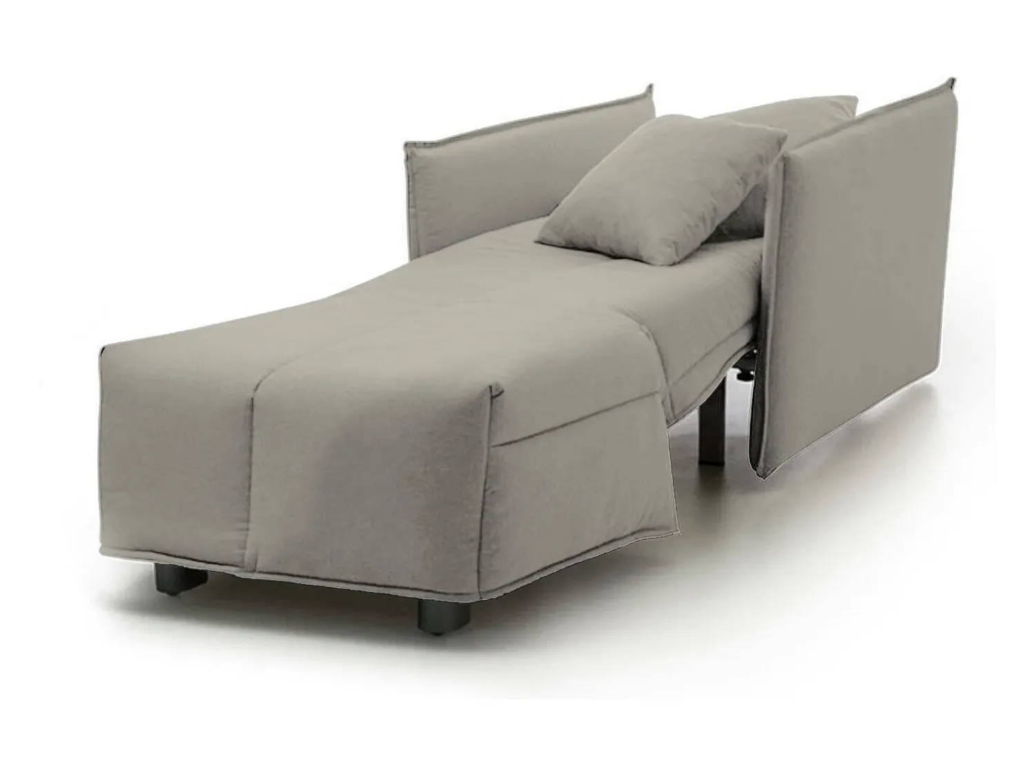 Poltrona|Talamo Italia Sofá-cama Dabari, Sofá individual, 100% Fabricado na Itália, Poltrona de ala com abertura para carrinho, em tecido acolchoado, com braço padrão, 110x90h85 cm, Bege