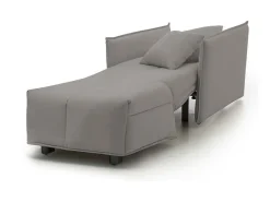 New Talamo Italia Sofá-cama Dabari, Sofá individual, 100% Fabricado na Itália, Poltrona de ala com abertura para carrinho, em tecido acolchoado, com braço padrão, 110x90h85 cm, Cinza Cinzento