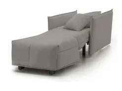 New Talamo Italia Sofá-cama Dabari, Sofá individual, 100% Fabricado na Itália, Poltrona de ala com abertura para carrinho, em tecido acolchoado, com braço padrão, 110x90h85 cm, Cinza Cinzento