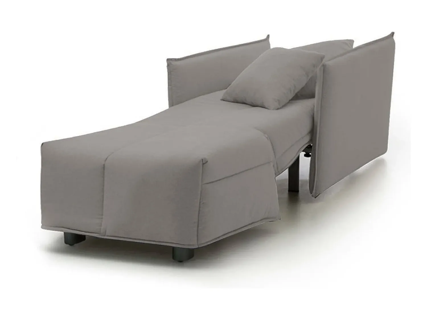 New Talamo Italia Sofá-cama Dabari, Sofá individual, 100% Fabricado na Itália, Poltrona de ala com abertura para carrinho, em tecido acolchoado, com braço padrão, 110x90h85 cm, Cinza Cinzento