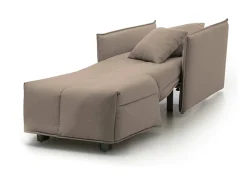 Talamo Italia Sofá-cama Dabari, Sofá individual, 100% Fabricado na Itália, Poltrona de ala com abertura para carrinho, em tecido acolchoado, com braço padrão, Cm 110x90h85, Taupe^ Poltrona