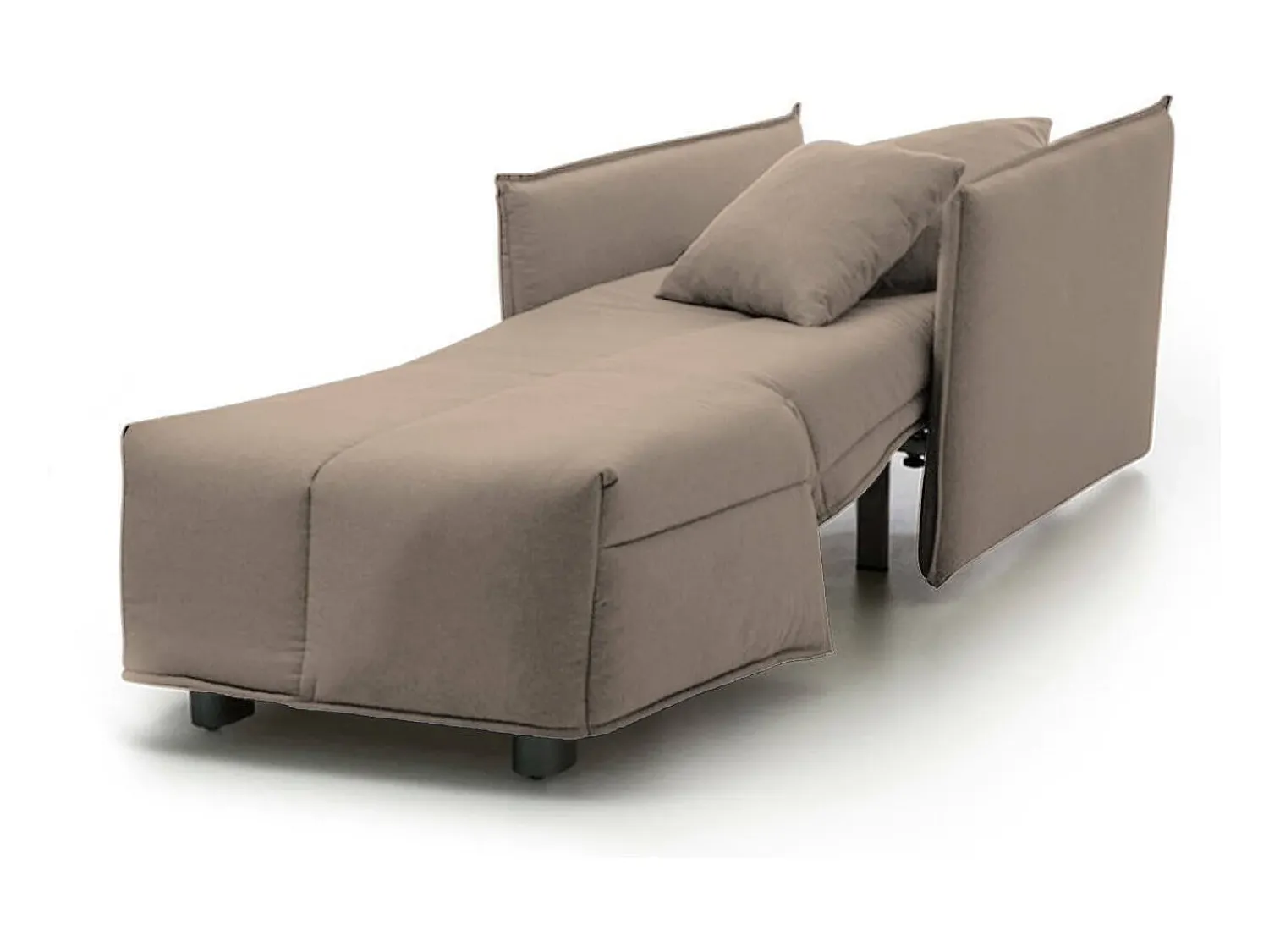 Talamo Italia Sofá-cama Dabari, Sofá individual, 100% Fabricado na Itália, Poltrona de ala com abertura para carrinho, em tecido acolchoado, com braço padrão, Cm 110x90h85, Taupe^ Poltrona