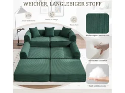 Outlet Merax Sofá-cama de 4 lugares - 270 x 180 x 64 cm - design modular - veludo - Verde