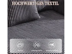 Sofá*Merax Sofá-cama de 3 lugares - 142 x 128 x 85 cm - com porta-copos + portas USB + LEDs - veludo - cinza escuro Cinzento