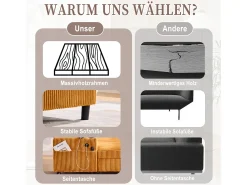 Sofá*Merax Sofá-cama de 3 lugares - 142 x 128 x 85 cm - com porta-copos + portas USB + LEDs - veludo - Amarelo