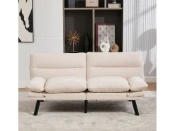 Merax Sofá-cama de 2 lugares - 165 x 90 x 76 cm - com encosto e braços ajustáveis - Microfibra -^ Sofá