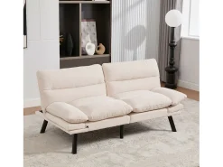 Merax Sofá-cama de 2 lugares - 165 x 90 x 76 cm - com encosto e braços ajustáveis - Microfibra -^ Sofá