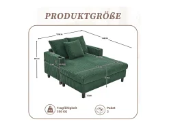 Merax Sofá-cama de 3 lugares - 142 x 128 x 85 cm - com porta-copos + portas USB + LEDs - veludo -^ Sofá