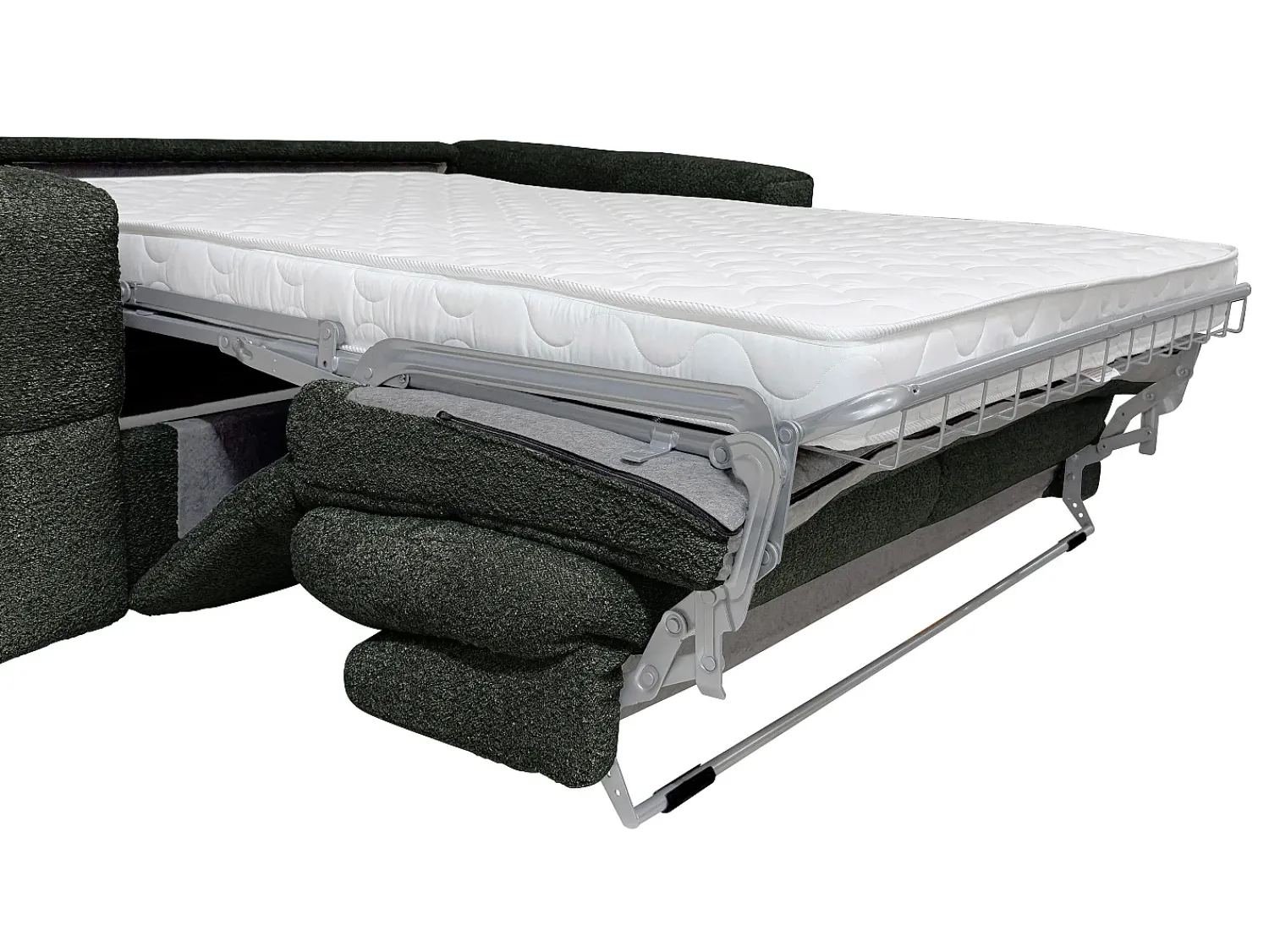 Vente-unique Sofá-cama de 3 lugares abertura rápida em tecido bouclé colchão 13 cm ISSORO^ Sofá