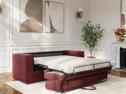Vente-unique Sofá-cama de 4 lugares abertura rápida em tecido chenille ripas largas -14cm LORETO^ Sofá