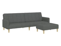 Sofá| Sofá-cama de 2 lugares c/ apoio de pés tecido -escuro PT862464 Cinzento