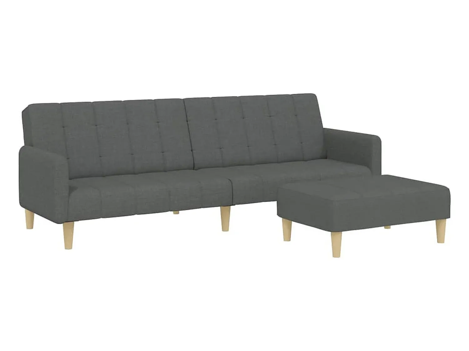 Sofá| Sofá-cama de 2 lugares c/ apoio de pés tecido -escuro PT862464 Cinzento