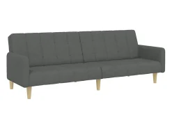 Sofá| Sofá-cama de 2 lugares c/ apoio de pés tecido -escuro PT862464 Cinzento