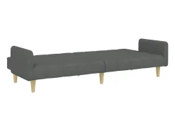 Sofá| Sofá-cama de 2 lugares c/ apoio de pés tecido -escuro PT862464 Cinzento