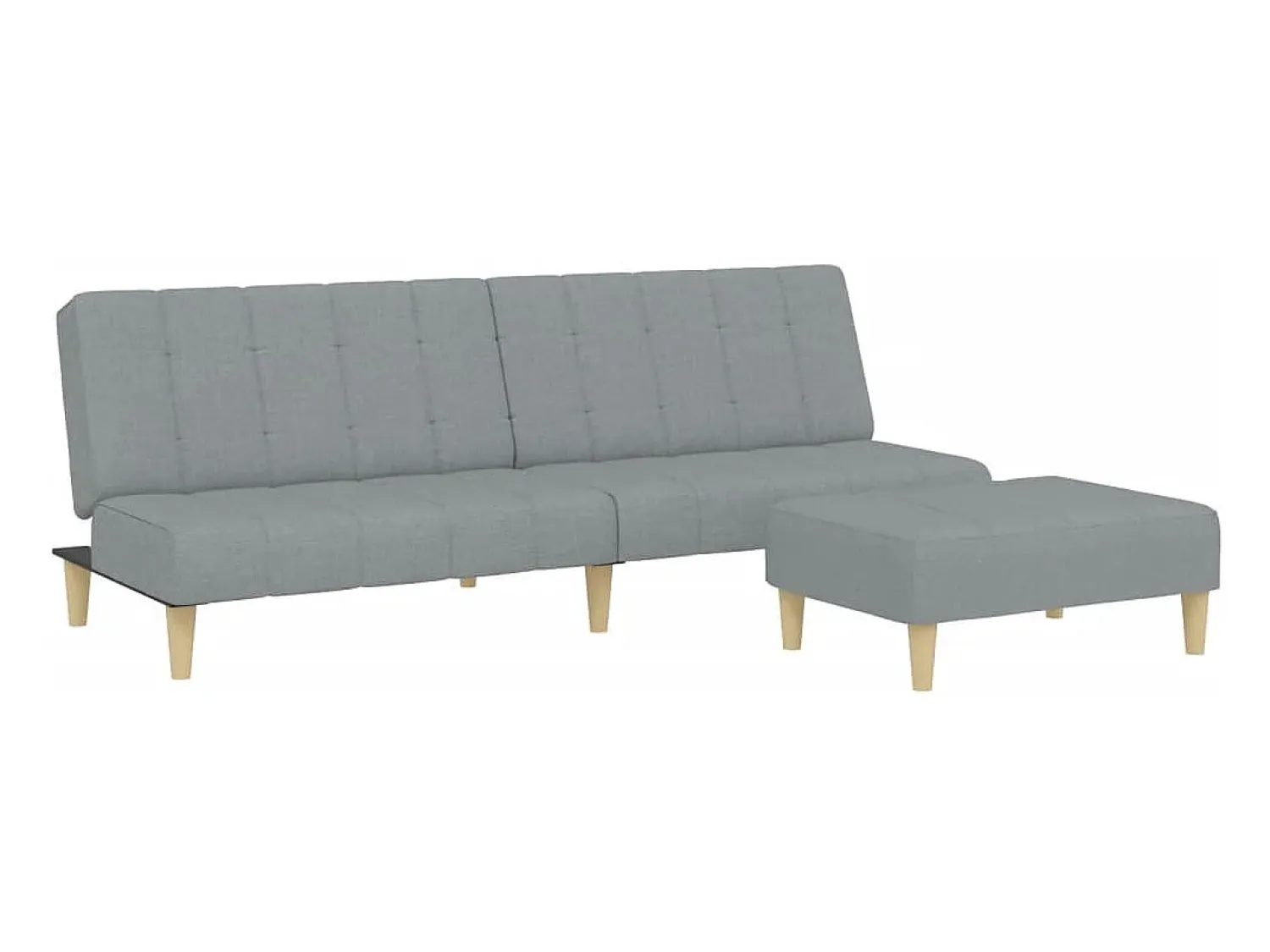 Sofá| Sofá-cama de 2 lugares c/ apoio de pés tecido -claro PT807477 Cinzento