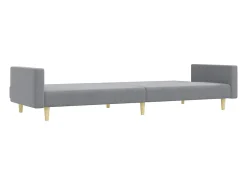 Sofá|vidaxl Sofá-cama de 2 lugares c/ apoio de pés tecido -claro Cinzento