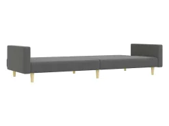 Sofá|vidaxl Sofá-cama de 2 lugares c/ apoio de pés tecido -escuro Cinzento