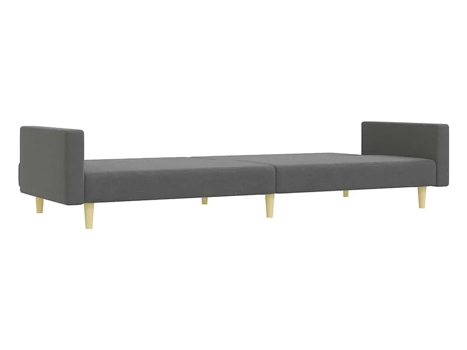 Sofá|vidaxl Sofá-cama de 2 lugares c/ apoio de pés tecido -escuro Cinzento