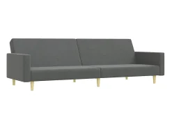 Sofá|vidaxl Sofá-cama de 2 lugares c/ apoio de pés tecido -escuro Cinzento